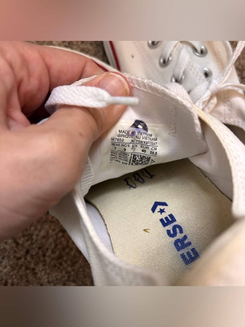Converse Chuck Taylor Low Top White Canvas Sneakers Size 9 Women - Picture 7 of 8